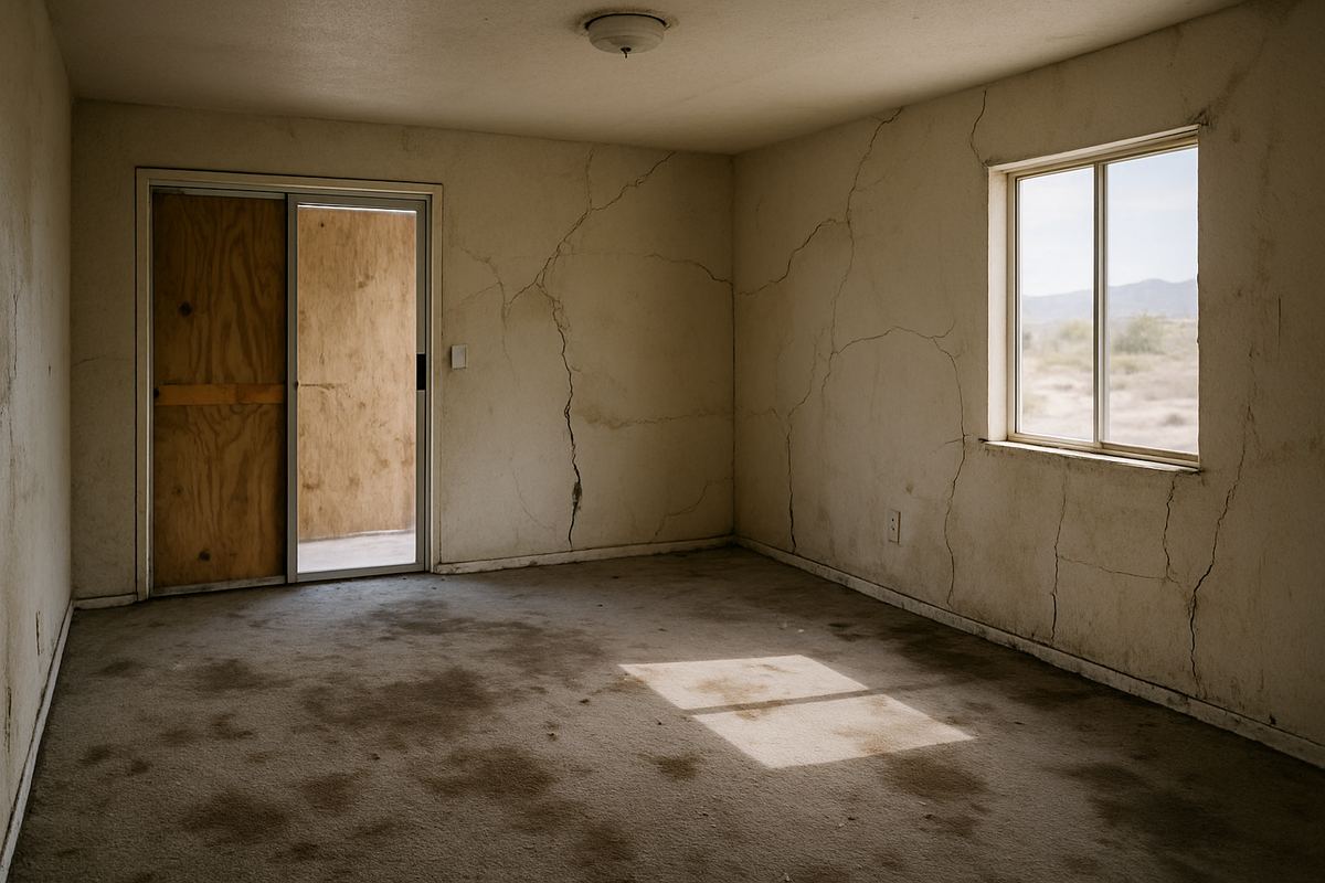 Damaged interior of a Las Vegas house