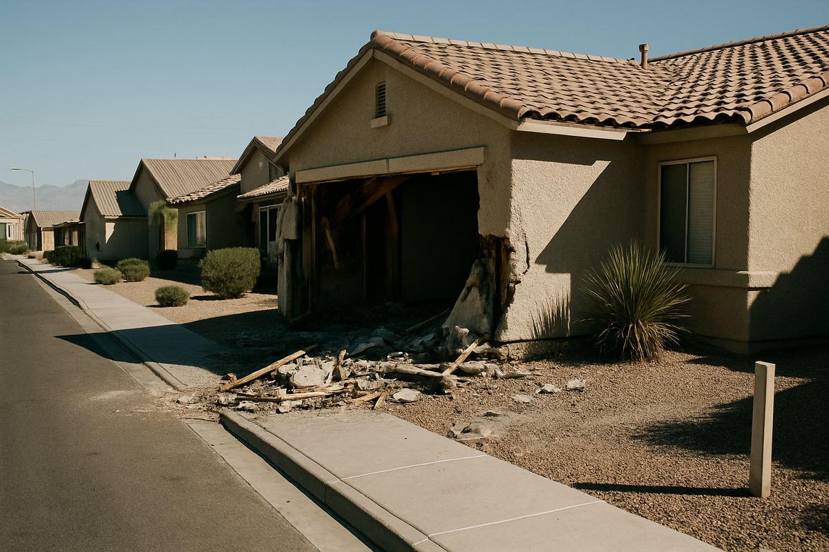 Quiet Las Vegas residential street at early morning