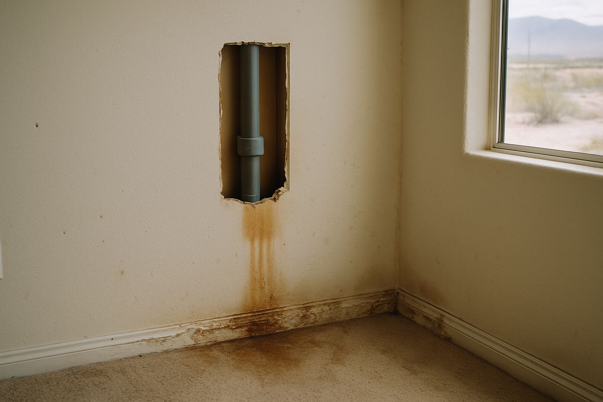 Polybutylene pipe and water damage inside a Spring Valley home