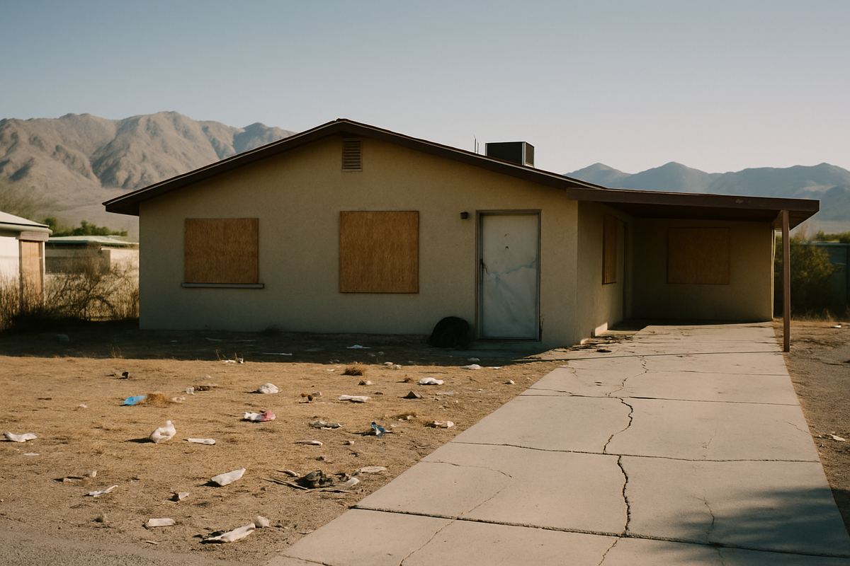 Boarded-up vacant house in Las Vegas